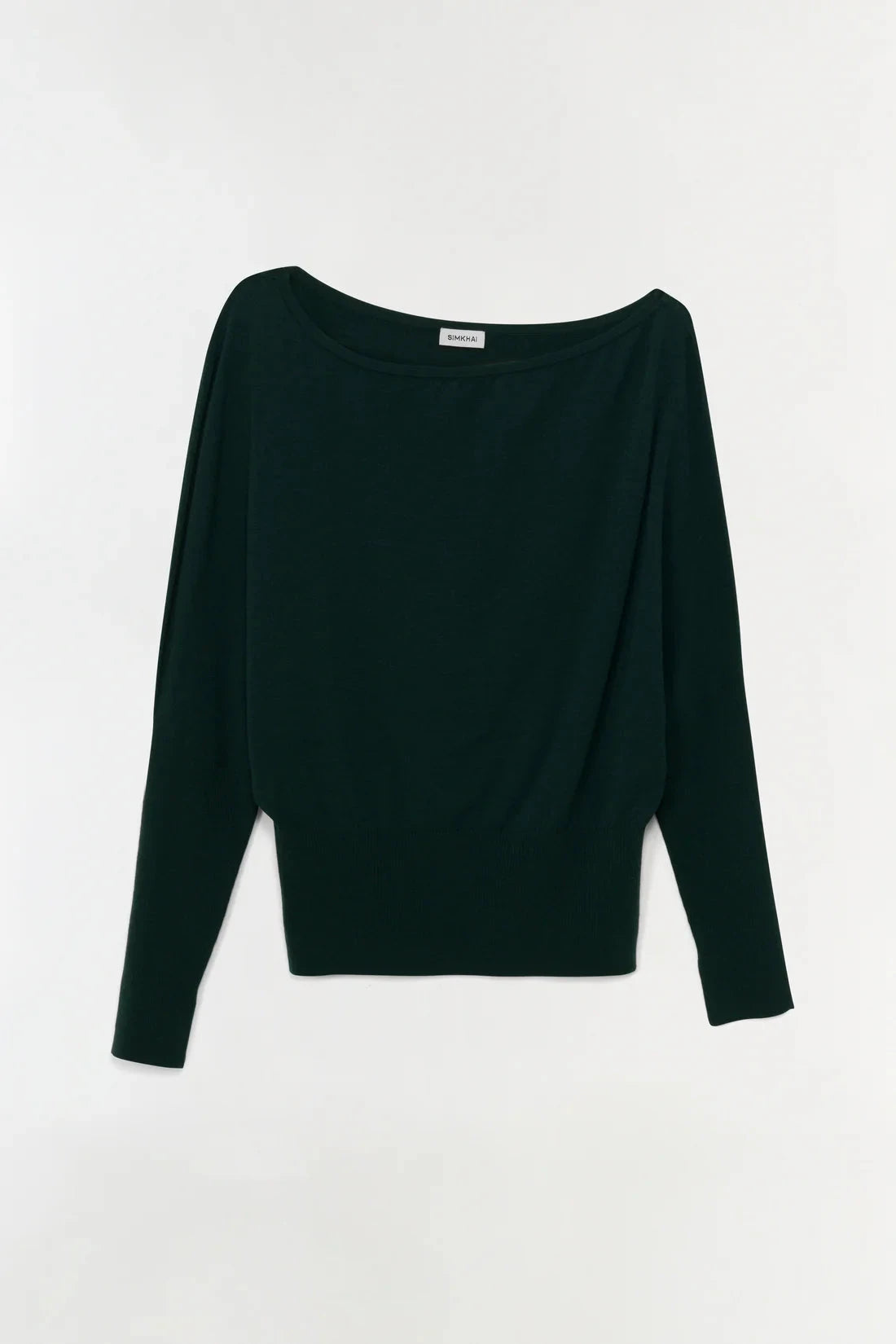 Lavina Off Shoulder Sweater Emerald Sweater - Crewneck Simkhai 