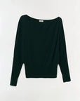 Lavina Off Shoulder Sweater Emerald Sweater - Crewneck Simkhai 