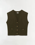 Perrie Cashmere Vest Olive Sweater - Vest Simkhai 