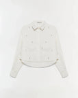 Renata Embellished Cotton Shirt White Tops - Button Down Simkhai 
