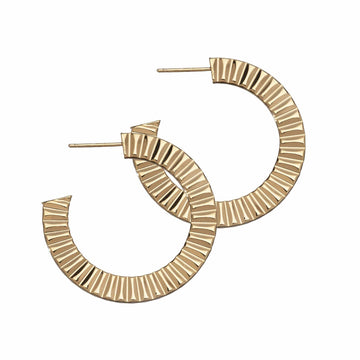 Hannah 1.5" Hoop Yellow Gold Jewelry - Earrings Jennifer Zeuner 