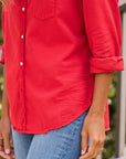 Eileen Relaxed Button Up Shirt Crimson