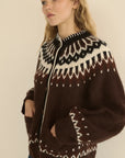 Hue Cardigan Brun Aberdeen Fair Isle