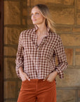 Silvio Untuckable Button Down Pumpkin Multi Stripe Tops - Button Down Frank & Eileen 