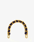Shortie Strap Grosgrain Curb Chain Navy Handbags - Small Leather Goods - Straps Clare V. 