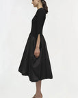 Kenlie Taffeta Knit Midi Dress Black Dresses - Midi Simkhai 