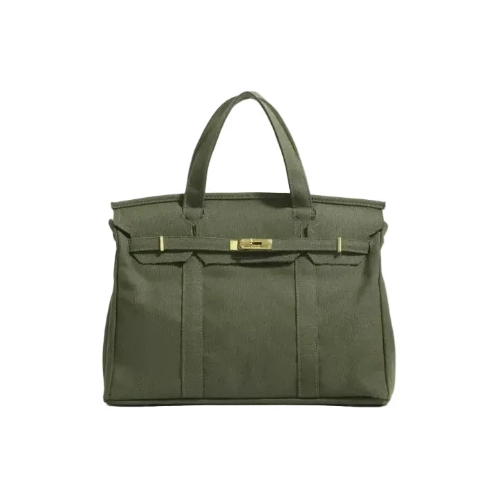 Canvas Boat Bag Solid Olive Green Tote & Satchel Familywear 
