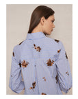 The Twilo Shirt Blue/Gold Sequin Tops - Button Down Lafata 