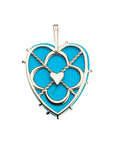Love Carry Your Heart Pendant Turquoise 32" Mini Twist Chain Necklaces Jane Win 