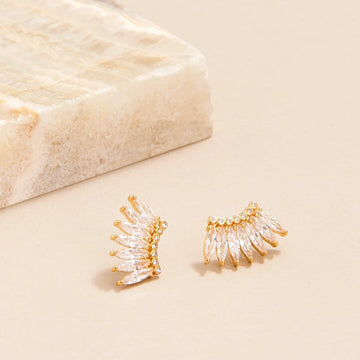 Petite Crystal Madeline Studs Gold/ Clear