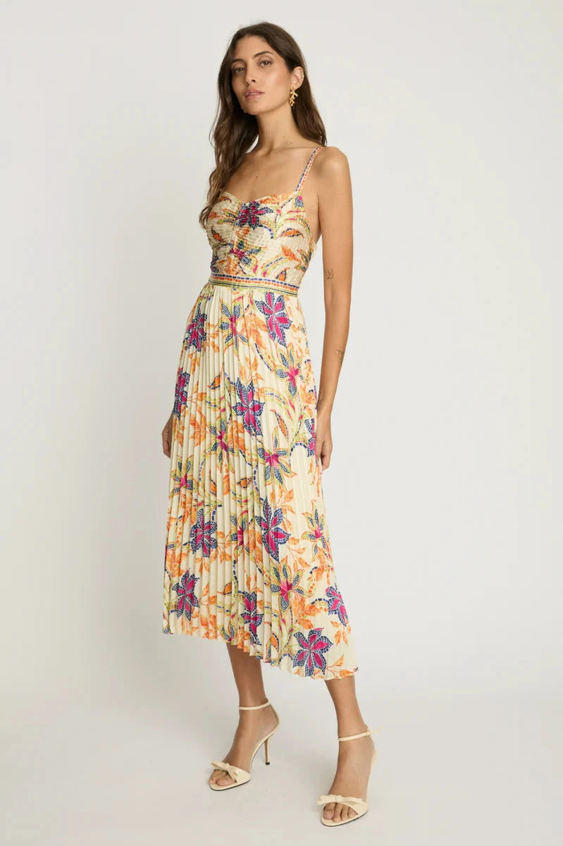 Dayna Dress Stitched Flower Dresses - Midi Caballero 