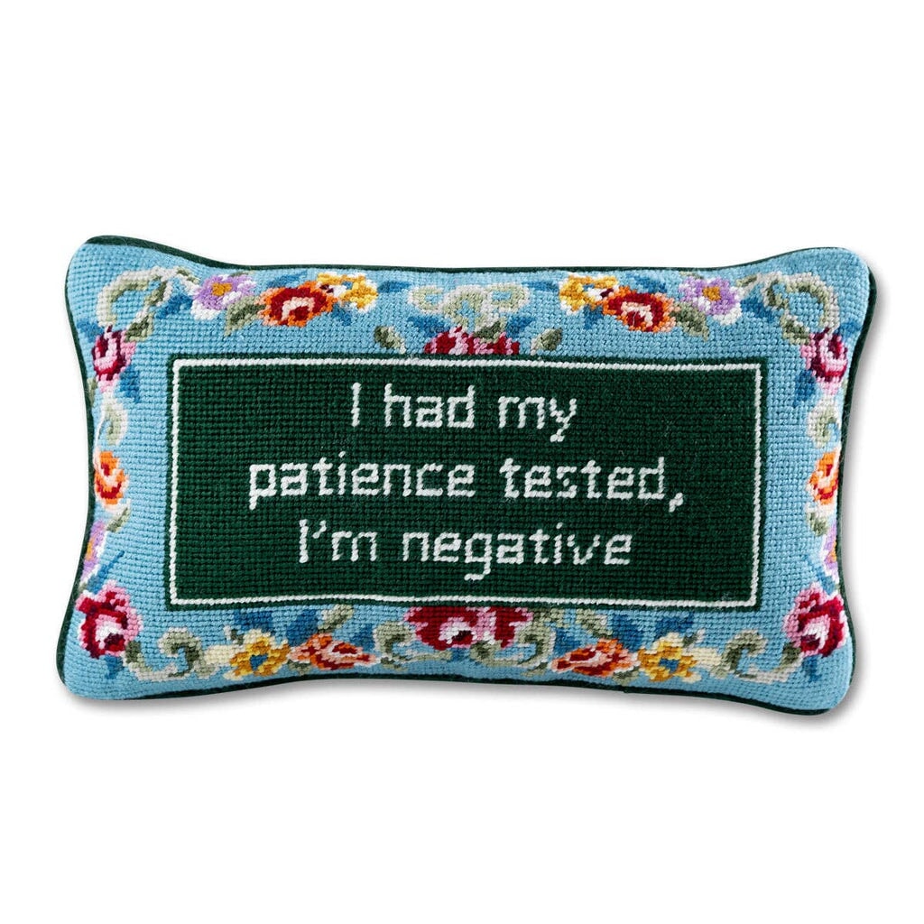 Patience Needlepoint Pillow Home Decor - Pillows Furbish 