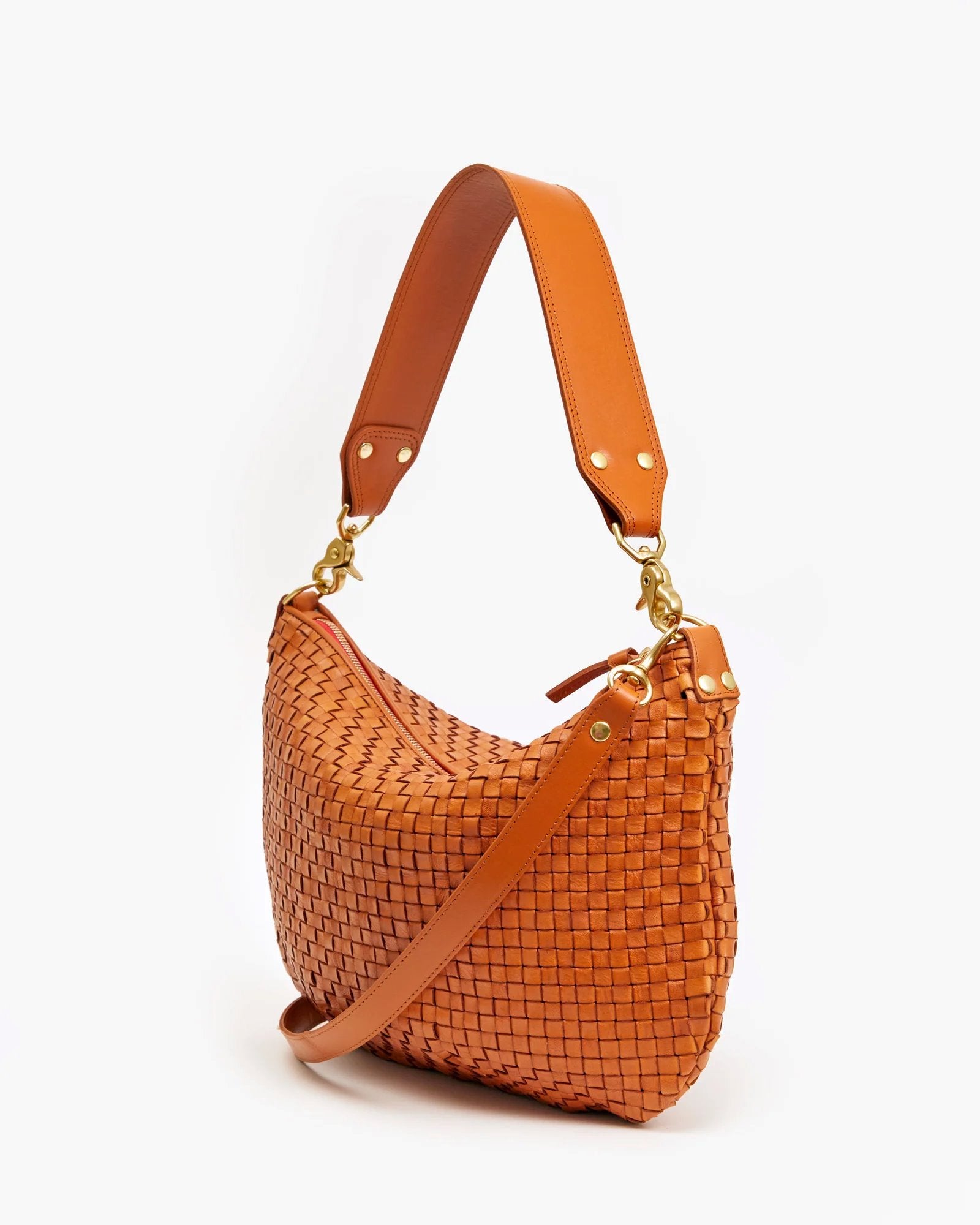 Moyen Messanger Woven Checker Natural Handbags - Hobo & Shoulder Clare V. 