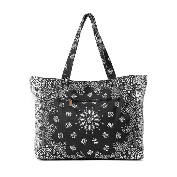 Bailey Bandana Tote Black/White Tote &amp; Satchel Haute Shore 