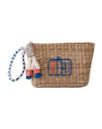 Mini Woven Wristlet Pouch Embroidered Sardine Can