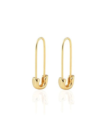 Safety Pin Hoops Gold Jewelry - Earrings Kris Nations 
