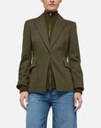Auden Knit Combo Blazer Dark Olive Jackets - Blazers Simkhai 