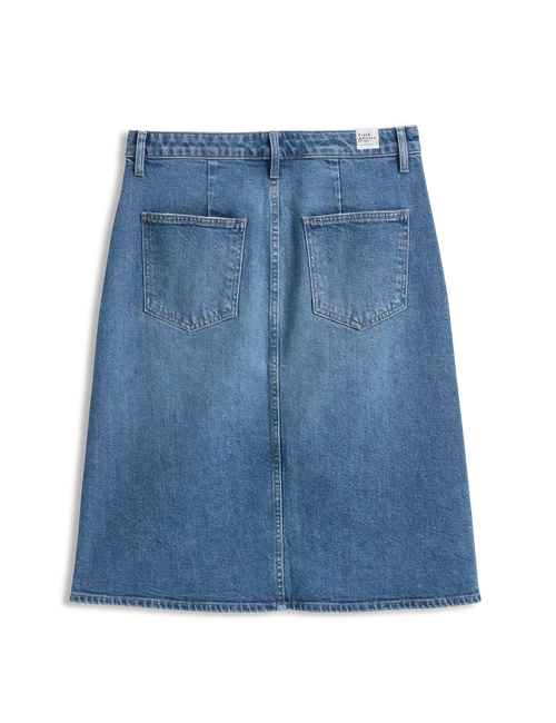 Shannon Classic Denim Skirt Medium Wash Skirts - Midi Frank & Eileen 