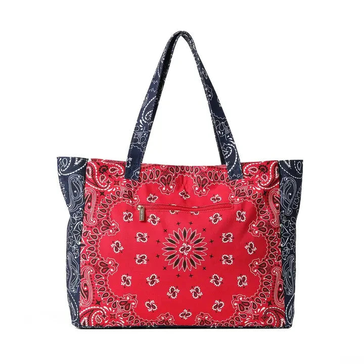 Bailey Bandana Tote Red/Navy Tote &amp; Satchel Haute Shore 