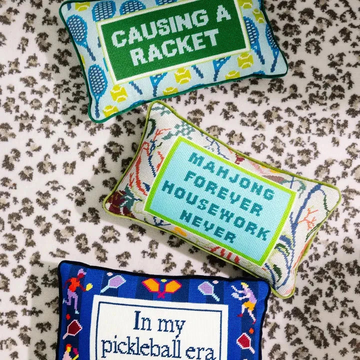 Mahjong Needlepoint Pillow Home Decor - Pillows Furbish 