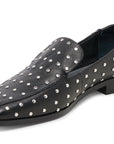 Beny Stud Black Leather Flats - Loafer Dolce Vita 