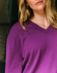 Caden Cashmere Sweater Orchid Purple Sweater - V-Neck Cartolina 