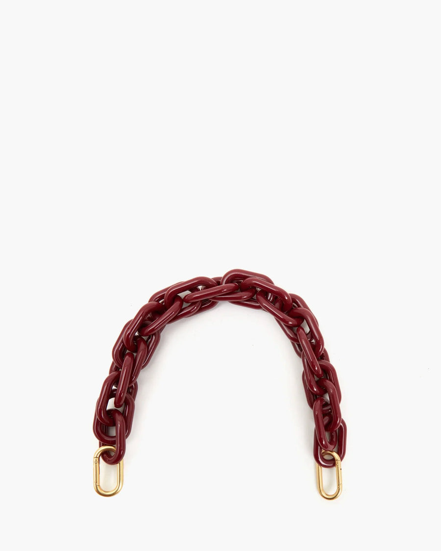 Shortie Strap Resin Oxblood Handbags - Small Leather Goods - Straps Clare V. 