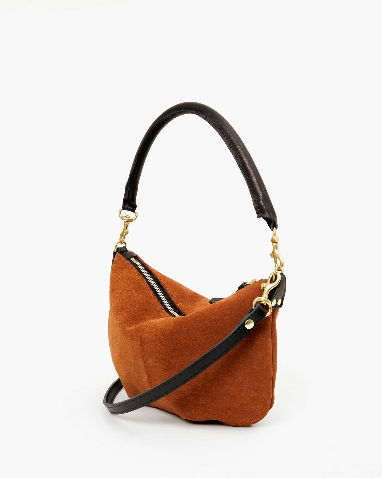 Petit Moyen Messanger Suede Chestnut Handbags - Hobo & Shoulder Clare V. 