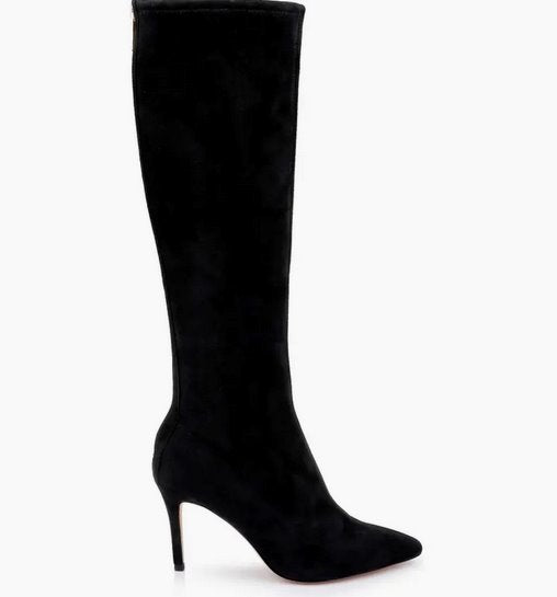 Giverny Boot Suede Black Shoes - Boots - Knee High Boots L'Agence Footwear 