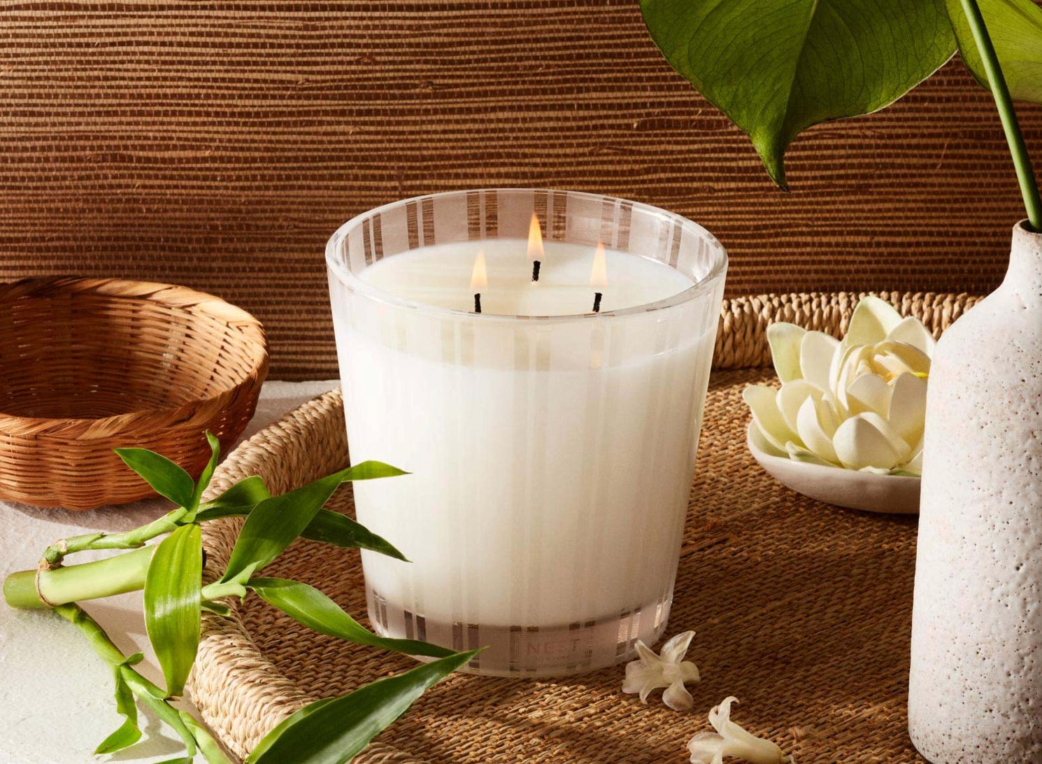 3 Wick Candle 21 oz. Bamboo Accessories - Candles & Diffusers - Candles NEST 