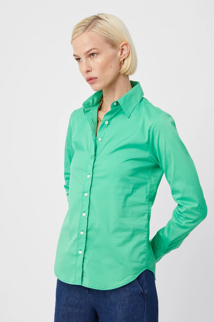 The Essentials Icon Shirt Kelly Green Top - Button Down Theshirt 