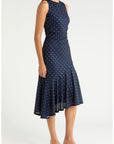 Daija Dress Navy Polka Dots Dresses - Midi Rails 