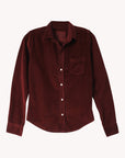 Barry Tailored Button Up Shirt Maroon Corduroy Tops - Button Down Frank & Eileen 