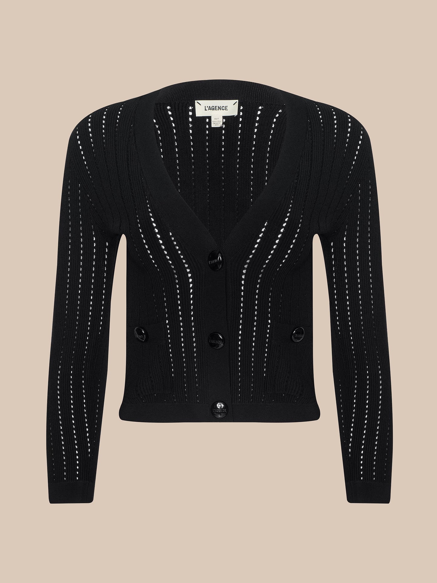 Irvin Pointle Cropped Cardigan Black Sweater - Cardigans L'Agence 