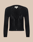 Irvin Pointle Cropped Cardigan Black Sweater - Cardigans L'Agence 