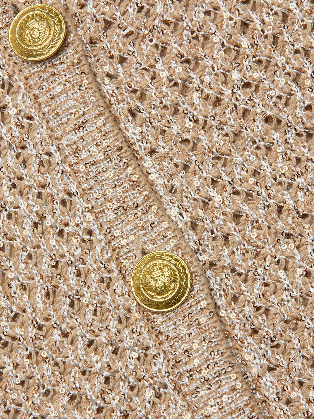 Blanca Sequin Cardigan Natural Multi/ Gold
