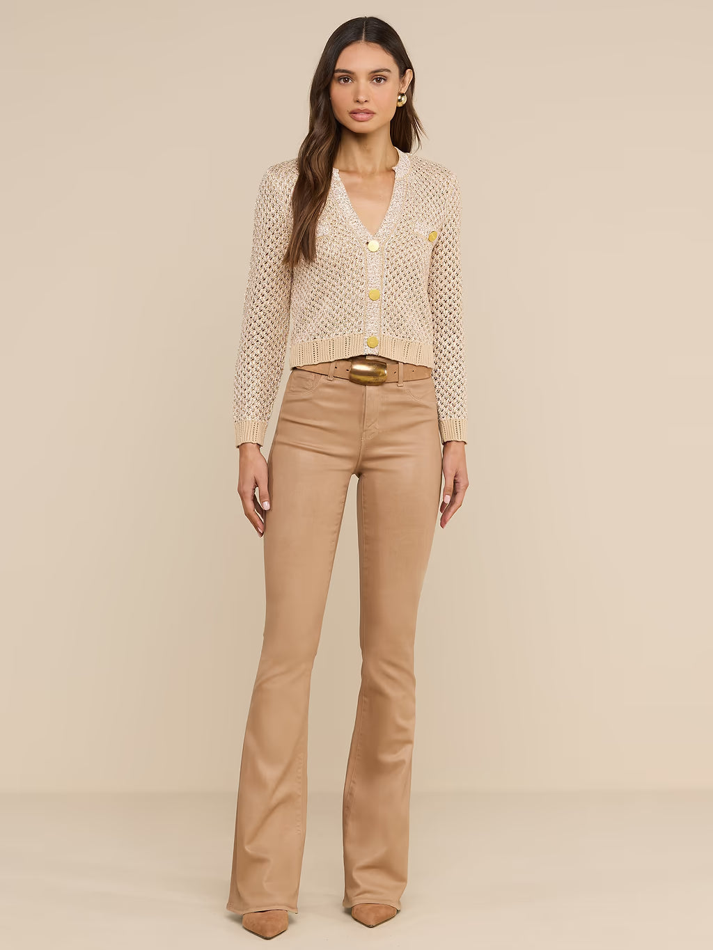 Blanca Sequin Cardigan Natural Multi/ Gold