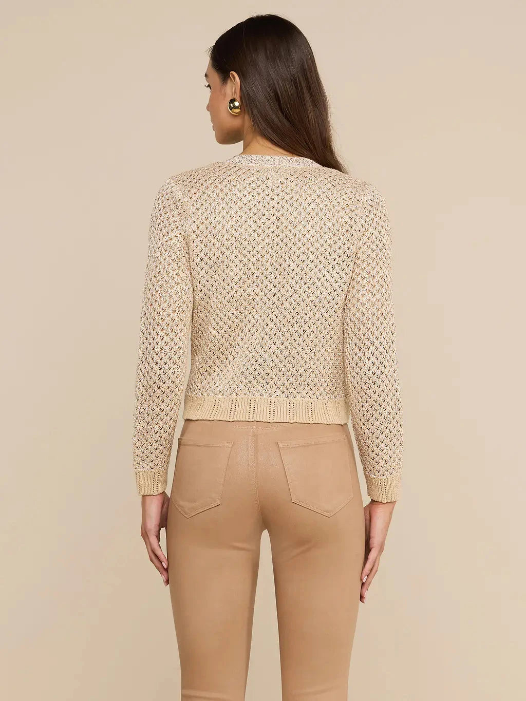 Blanca Sequin Cardigan Natural Multi/ Gold
