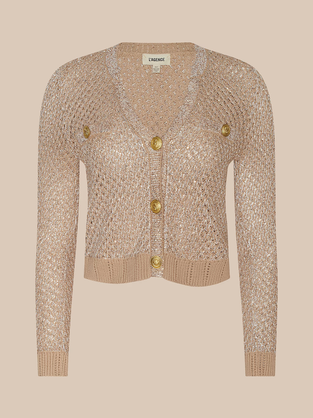 Blanca Sequin Cardigan Natural Multi/ Gold