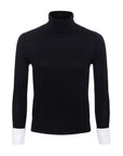 Flora Poplin Cuff Sweater Black/White