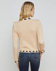 Astor Contrast Trim Cardigan Biscuit/Black Sweater - Cardigans L'Agence 