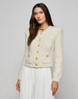 Una Knit Cardigan Ivory/Gold Lurex Multi Sweater - Cardigans L'Agence 