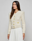 Una Knit Cardigan Ivory/Gold Lurex Multi Sweater - Cardigans L'Agence 