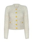 Una Knit Cardigan Ivory/Gold Lurex Multi Sweater - Cardigans L'Agence 