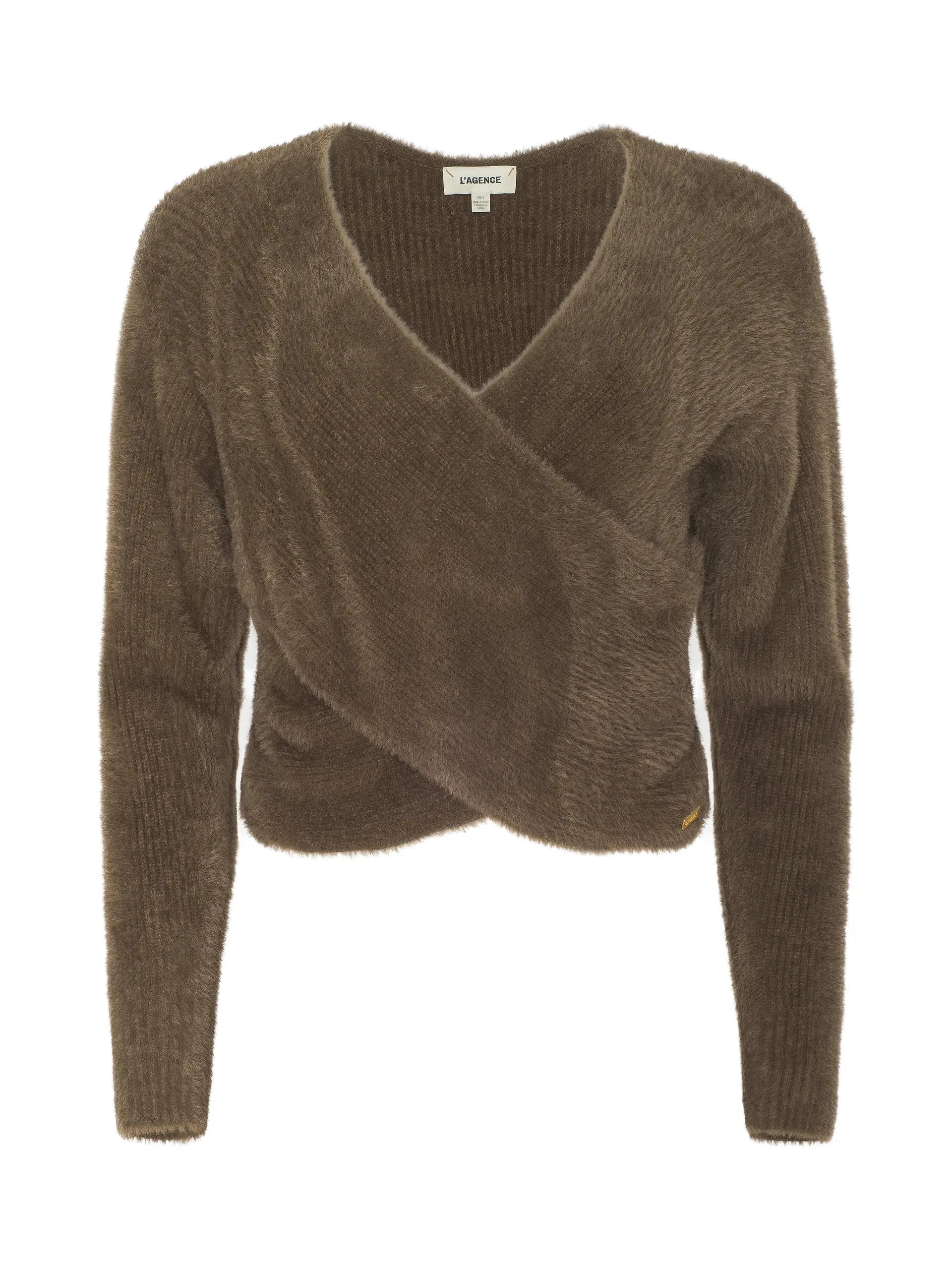 Antonella Crossover Sweater Driftwood Sweater - V-Neck L'Agence 