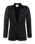 Leonora Sequin Knit Blazer Black/Silver Sequin