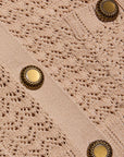 Orla Pointelle Knit Top Light Cappuccino Sweater - Cardigans L'Agence 