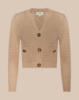 Orla Pointelle Knit Top Light Cappuccino Sweater - Cardigans L'Agence 