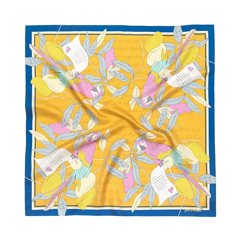El Amor Silk Bandana Yellow Scarves Lost Pattern NYC 