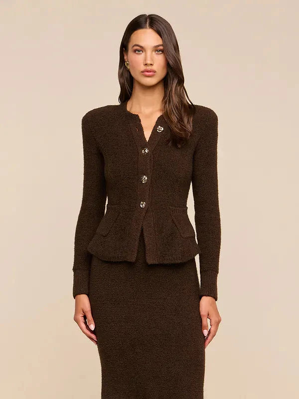 Melissa Knit Cardigan Brown/Gold
